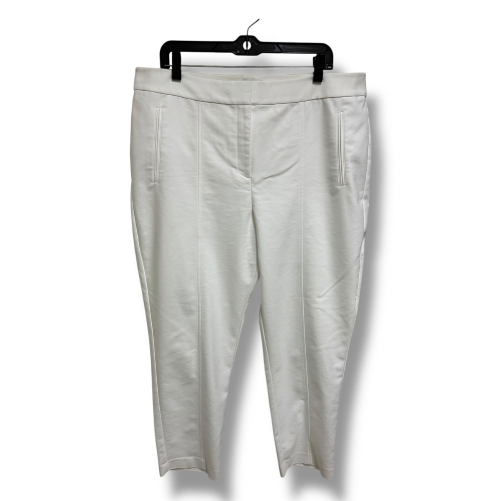 Chicos So Slimming Ankle Pants White Stretch Tapered Trousers Size 3 XL 16